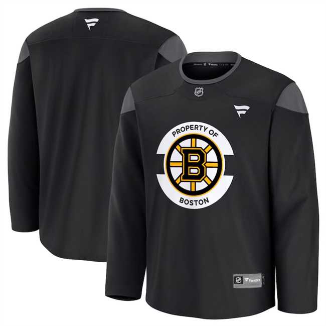 Mens Boston Bruins Black 2024-25 Home Team Practice Stitched Hockey Jersey Dzhi